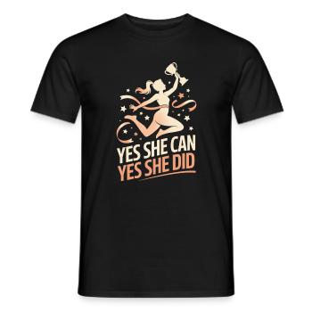 Yes She Can Yes She Did Women Empower Women's - Men's T-Shirt - black - Front - AI Model Male 178 light (178cm)