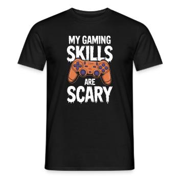 My Gaming Skills Are Scary Halloween Gamer - Men's T-Shirt - black - Front - AI Model Male 178 light (178cm)