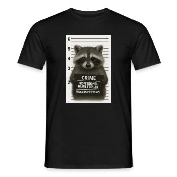 Raton laveur – vol de cœur avec un système - T-shirt homme - noir - Devant - AI Model Male 178 light (178cm)