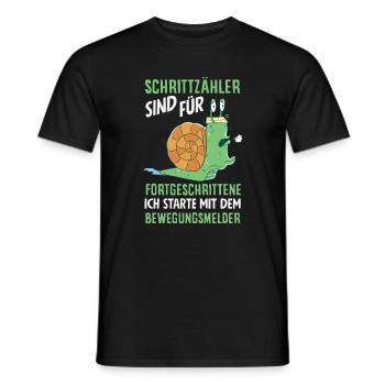 Podomètre? J’utilise le détecteur de mouvement - T-shirt homme - noir - Devant - AI Model Male 178 light (178cm)