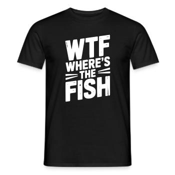 WTF Wo ist der Fisch - Männer T-Shirt - Schwarz - Vorne - AI Model Male 178 light (178cm)