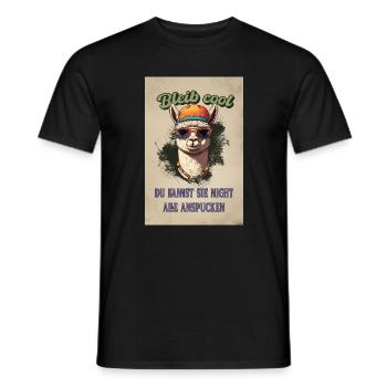 Llama Saying - Restez cool, chemise amusante drôle - T-shirt homme - noir - Devant - AI Model Male 178 light (178cm)