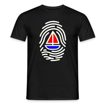 Fingerabdruck Segelboot Design - Männer T-Shirt - Schwarz - Vorne - AI Model Male 178 light (178cm)