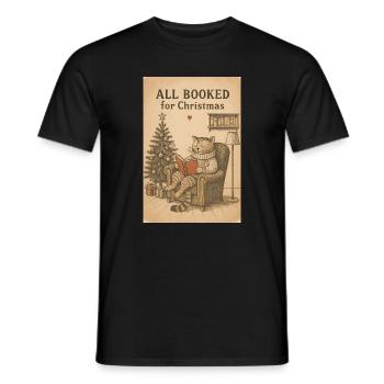 Alles gebucht für Christmas Cat - Männer T-Shirt - Schwarz - Vorne - AI Model Male 178 light (178cm)