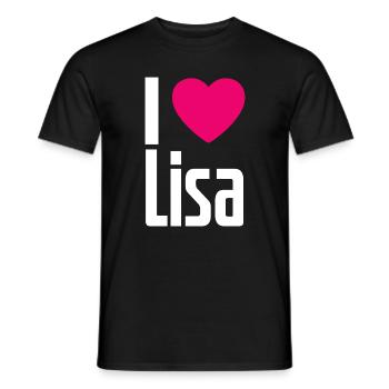 J’aime Lisa Cœur Rose J’aime Lisa - T-shirt homme - noir - Devant - AI Model Male 178 light (178cm)