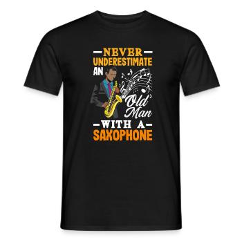 Saxofon - Männer T-Shirt - Schwarz - Vorne - AI Model Male 178 light (178cm)