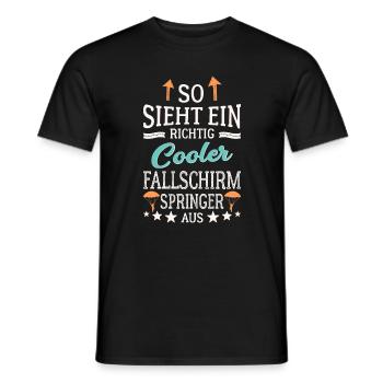 Voilà à quoi ressemble un parachutiste vraiment cool - T-shirt homme - noir - Devant - AI Model Male 178 light (178cm)