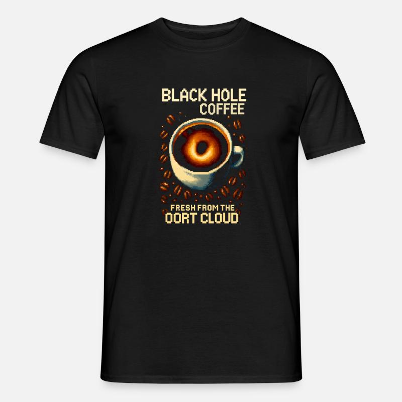 Black Hole Coffee Pixel Roast - Männer T-Shirt - Schwarz