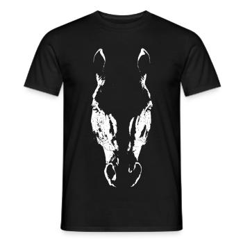 Minimalist horse head horse silhouette - Men's T-Shirt - black - Front - AI Model Male 178 light (178cm)