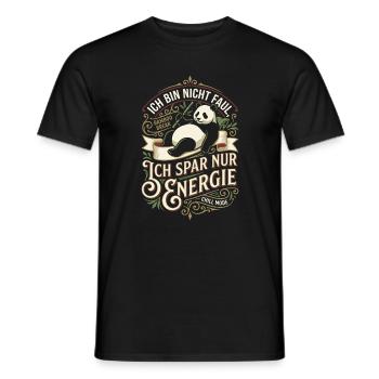 I only save energy Panda Design - Men's T-Shirt - black - Front - AI Model Male 178 light (178cm)