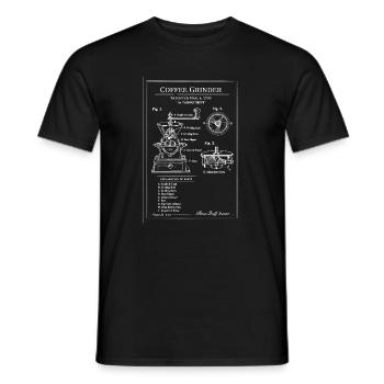 Vintage Coffee Grinder Blueprint - Men's T-Shirt - black - Front - AI Model Male 178 light (178cm)