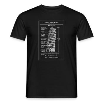 Art de plans de la tour de Pise penchée - T-shirt homme - noir - Devant - AI Model Male 178 light (178cm)