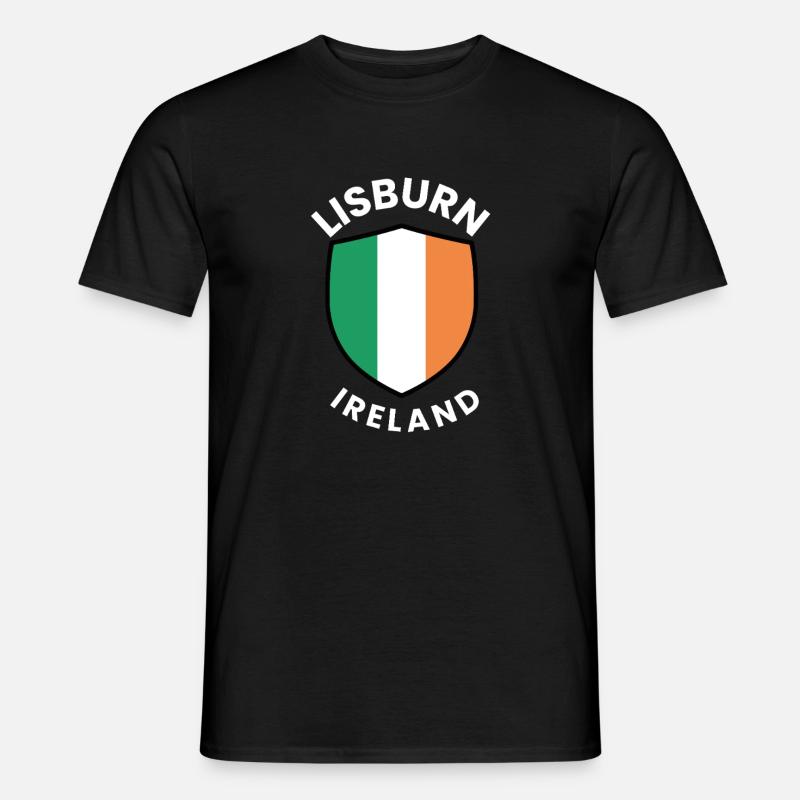 Lisburn Shield Irish Flag Tee - Männer T-Shirt - Schwarz