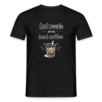 Les personnes sexy boivent du café glacé Déclaration - T-shirt homme - noir - Devant - AI Model Male 178 light (178cm)