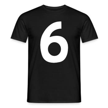 Nummer 6 - Männer T-Shirt - Schwarz - Vorne - AI Model Male 178 light (178cm)