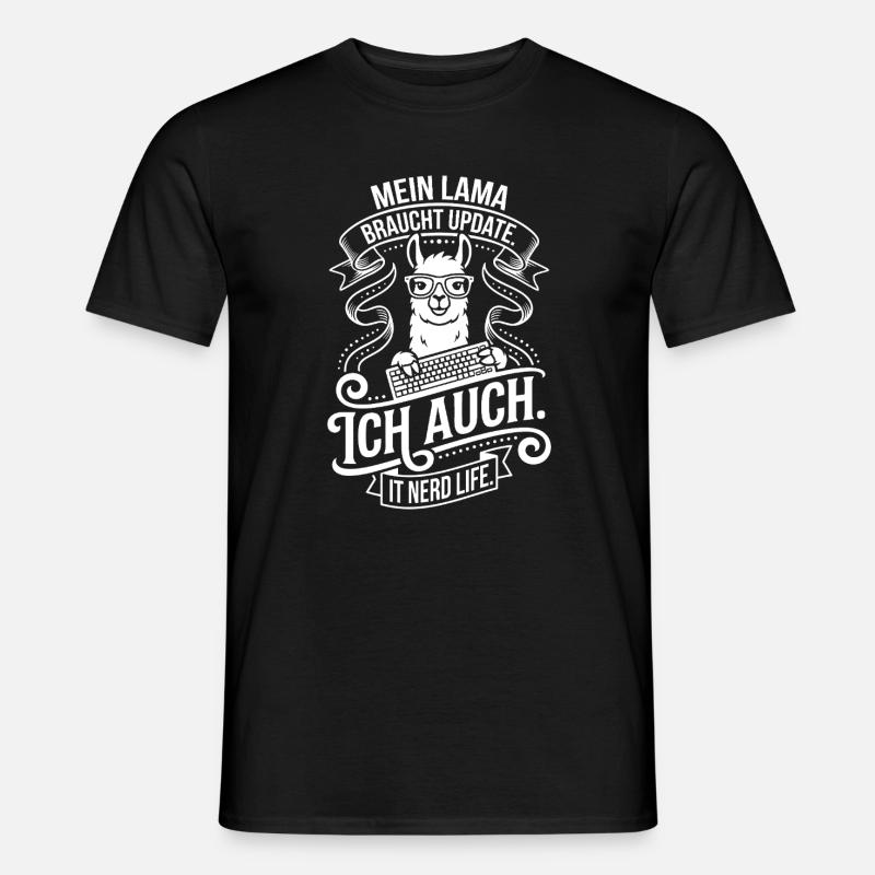 Mein Lama braucht Update - Männer T-Shirt - Schwarz