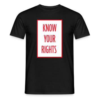 Know Your Rights Activism Justice Freedom - Men's T-Shirt - black - Front - AI Model Male 178 light (178cm)