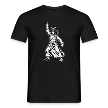 Dancing Jesus – Lustiges Disco-Meme - Männer T-Shirt - Schwarz - Vorne - AI Model Male 178 light (178cm)