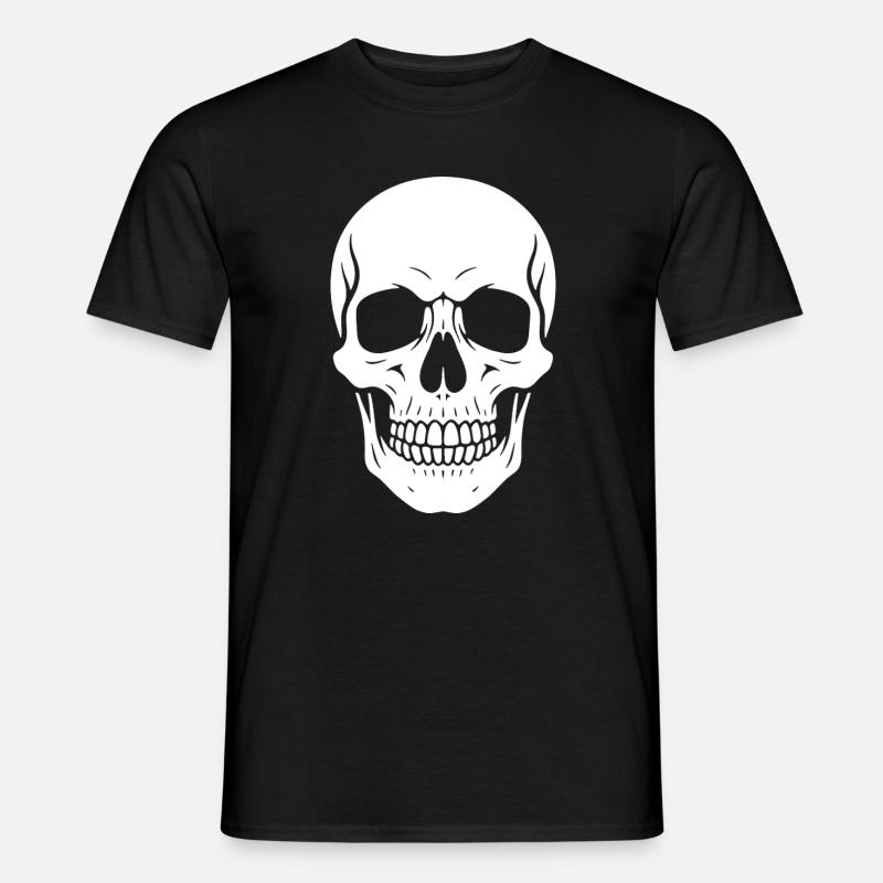 Totenkopf Silhouette Grafik - Männer T-Shirt - Schwarz