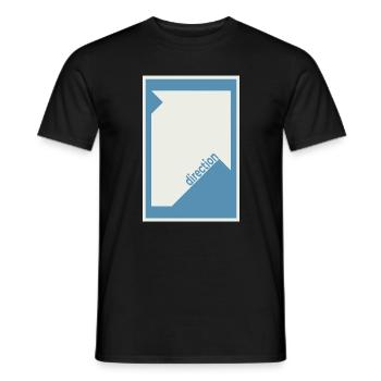 Direction Poster Blue – Modern Minimal - Men's T-Shirt - black - Front - AI Model Male 178 light (178cm)