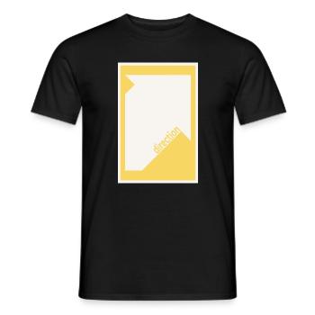 Direction Poster Yellow – Bold Minimal Art - Men's T-Shirt - black - Front - AI Model Male 178 light (178cm)