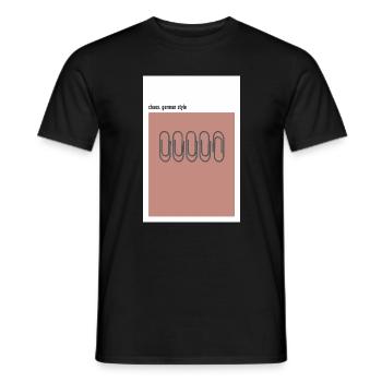 Chaos – German Style  Rot  Büroklammern - Männer T-Shirt - Schwarz - Vorne - AI Model Male 178 light (178cm)