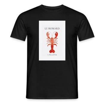Le Homard Club Reduced Lobster Design France - T-shirt homme - noir - Devant - AI Model Male 178 light (178cm)