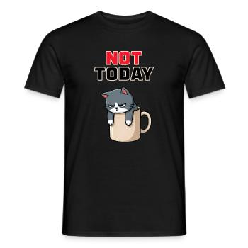 Not Today Cat - Funny Angry Cat Meme - Men's T-Shirt - black - Front - AI Model Male 178 light (178cm)
