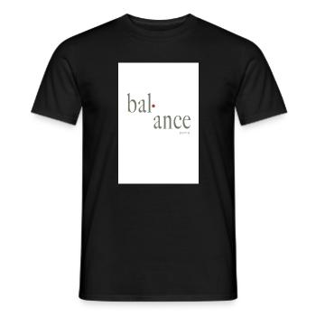 Balance typography design with phonetic transcription - Men's T-Shirt - black - Front - AI Model Male 178 light (178cm)