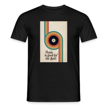 La musique est bonne pour l’affiche rétro de la soul - T-shirt homme - noir - Devant - AI Model Male 178 light (178cm)