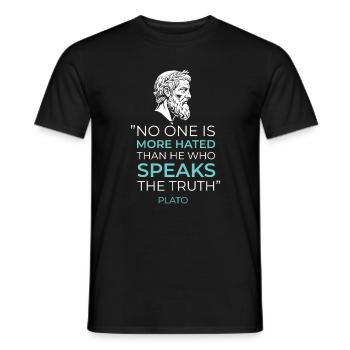 Greek Philosophy Plato Quote Truth - Men's T-Shirt - black - Front - AI Model Male 178 light (178cm)