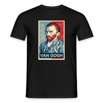 Van Gogh Pop Portrait Dual Tone - Männer T-Shirt - Schwarz - Vorne - AI Model Male 178 light (178cm)