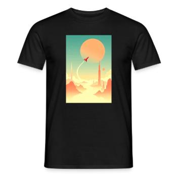 Erste Reisen jenseits ferner Horizonte - Männer T-Shirt - Schwarz - Vorne - AI Model Male 178 light (178cm)