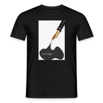 Let it flow minimalist poster pen holder art - Men's T-Shirt - black - Front - AI Model Male 178 light (178cm)