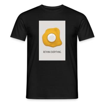 Rethink Everything Minimalist Egg Poster - Men's T-Shirt - black - Front - AI Model Male 178 light (178cm)