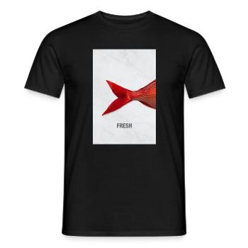 Fresh Fish Minimal Design Modern - Men's T-Shirt - black - Front - AI Model Male 178 light (178cm)