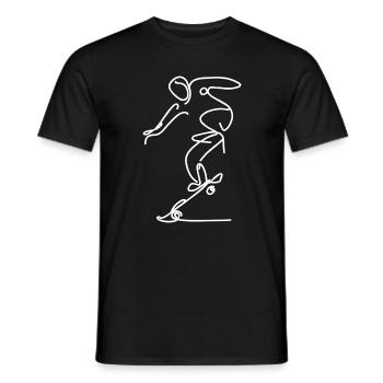 Skateboarder Drawing - Men's T-Shirt - black - Front - AI Model Male 178 light (178cm)