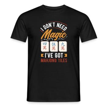 It's Mahjong Time - Men's T-Shirt - black - Front - AI Model Male 178 light (178cm)