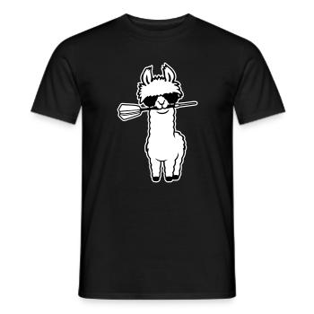 Cooles Lama Alpaka Sonnenbrille Dartpfeil Maul Süß - Männer T-Shirt - Schwarz - Vorne - AI Model Male 178 light (178cm)