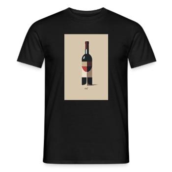 Red Wein Design minimalistisch modern - Männer T-Shirt - Schwarz - Vorne - AI Model Male 178 light (178cm)