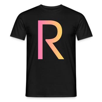 r - Men's T-Shirt - black - Front - AI Model Male 178 light (178cm)