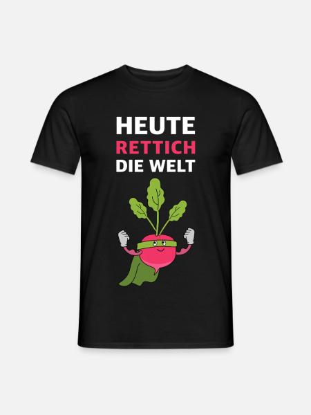 Rettich-Superheld gegen Chaos - Männer T-Shirt - Schwarz