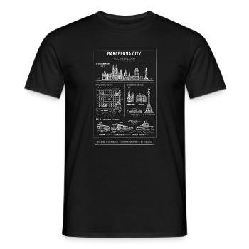 Modèle de la Skyline de Barcelone - T-shirt homme - noir - Devant - AI Model Male 178 light (178cm)