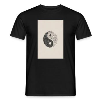 Typographie Yin Yang : Équilibre texturé - T-shirt homme - noir - Devant - AI Model Male 178 light (178cm)