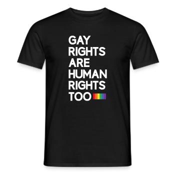 LGBT Pride Month - Gay Rights Are Human Rights Too - Men's T-Shirt - black - Front - AI Model Male 178 light (178cm)