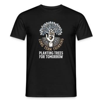 Long Term Planting - Men's T-Shirt - black - Front - AI Model Male 178 light (178cm)
