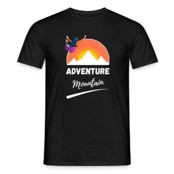 Sunrise Mountain Abenteuer - Männer T-Shirt - Schwarz - Vorne - AI Model Male 178 light (178cm)