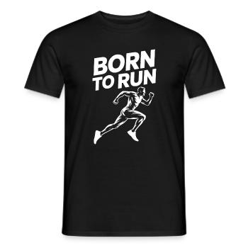 Born to Run: Athletische Silhouette - Männer T-Shirt - Schwarz - Vorne - AI Model Male 178 light (178cm)