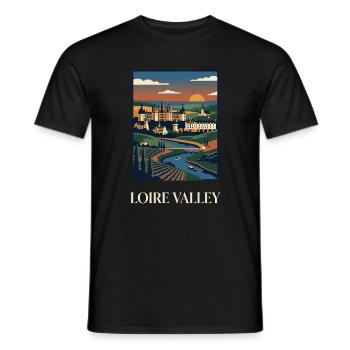 Loire Valley Sunset Château Panorama - Men's T-Shirt - black - Front - AI Model Male 178 light (178cm)