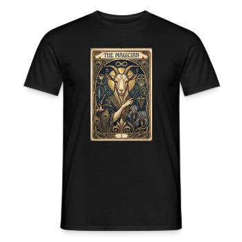 Goat, the magician - Men's T-Shirt - black - Front - AI Model Male 178 light (178cm)